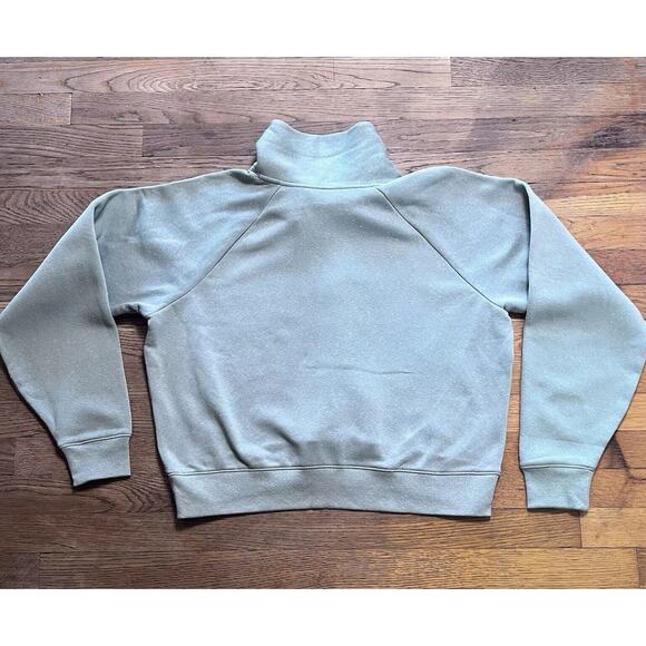 Under Armour Rival Fleece Wrap Neck Pullover Green Gray Speckled Womens Medium - Picture 3 of 15